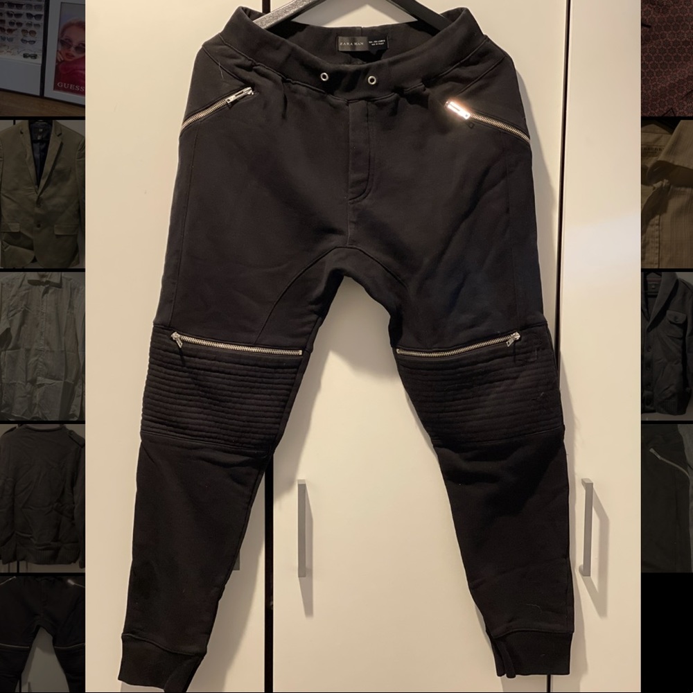 Zara Moto Zip Joggers size L